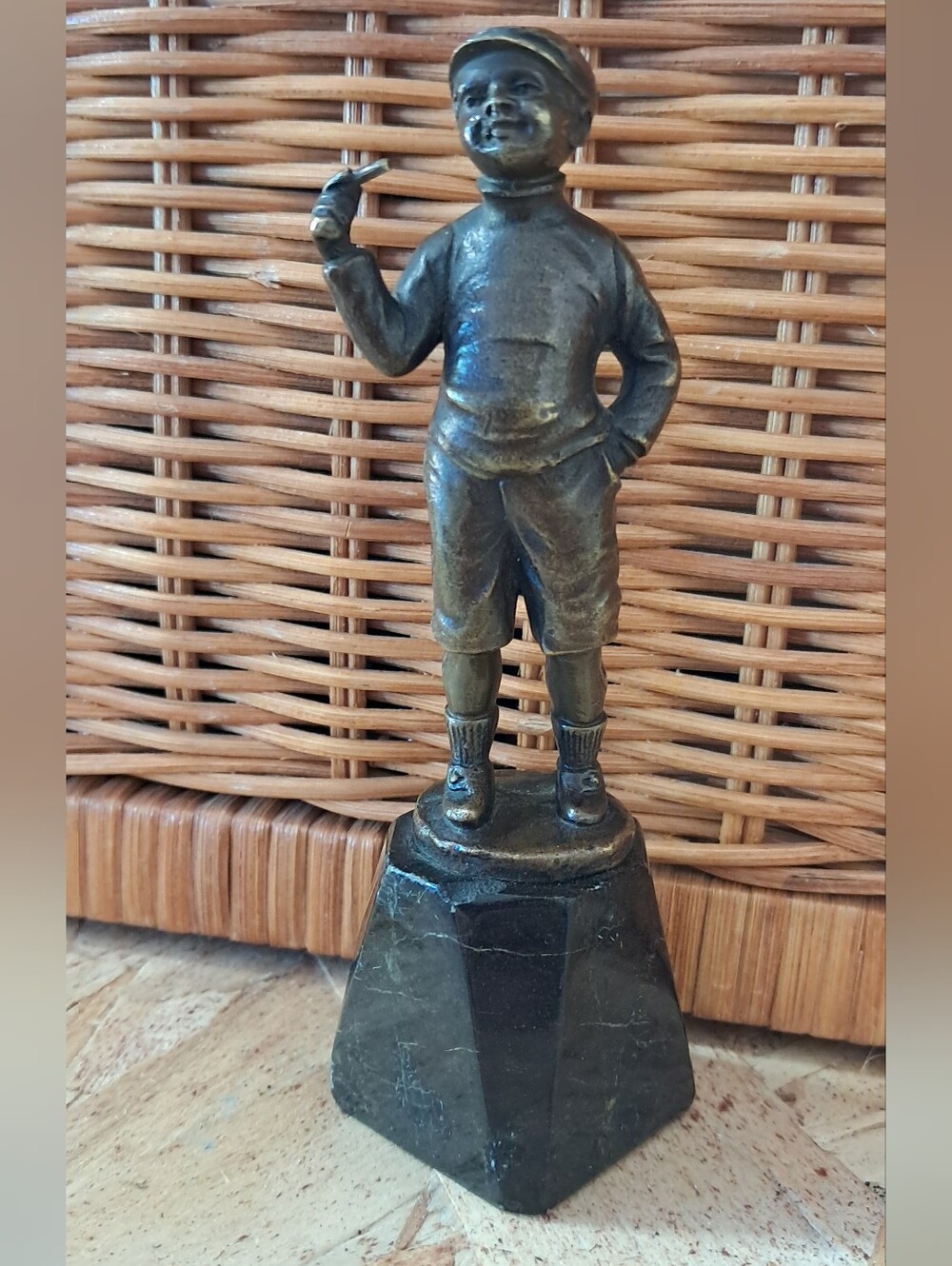 Le Petit Fumeur Bronze Figurine By Julius Paul Schmidt Felling